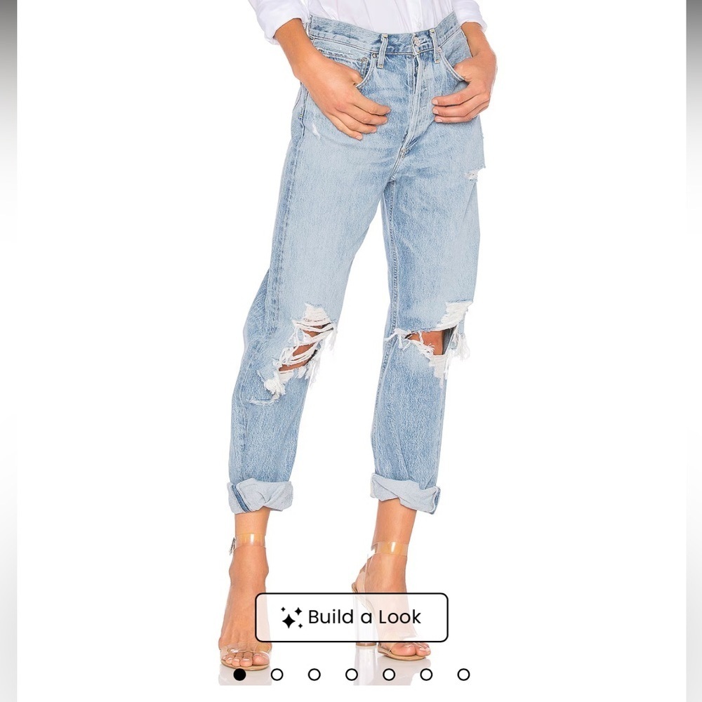 Agolde Revolve 90's Mid Rise Loose Fit Destroyed Jeans women’s Sz‎ 26